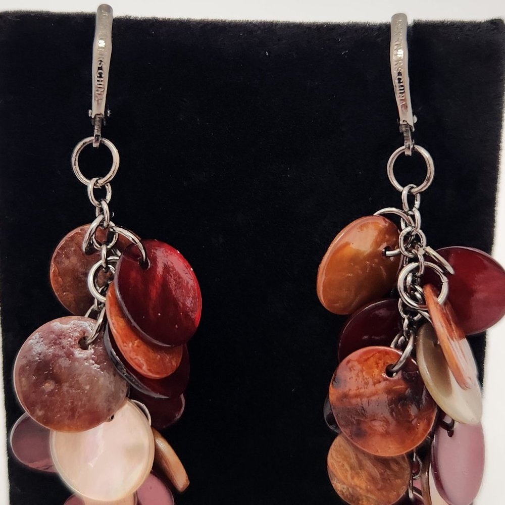 Joan Rivers Dangling Layer Round Shell Earrings #… - image 6